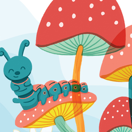 close up of the Reading in Wonderland branding